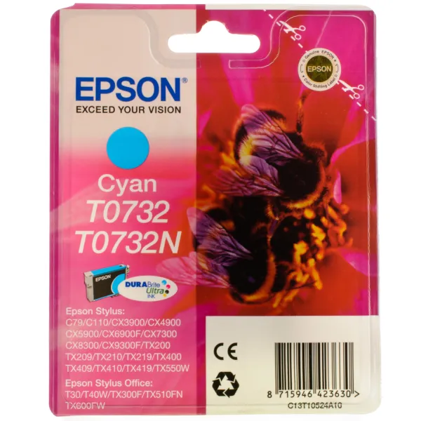 Картридж T07324А/T10524A блакитний Epson (C13T07324А10/C13T10524A10) - Фото 3