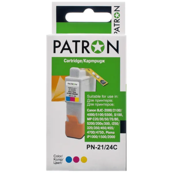 Картридж сумісний Canon BCI-21/BCI-24 (0955A002/6882A002) 170 арк, триколірний Patron (PN-21/24C)