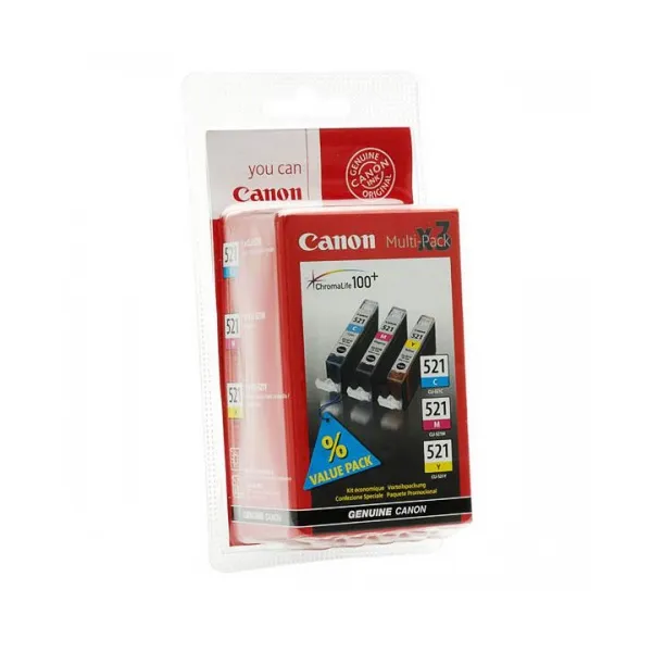 Комплект картриджів CLI-521 блакитний, пурпуровий, жовтий Canon (2934B010)
