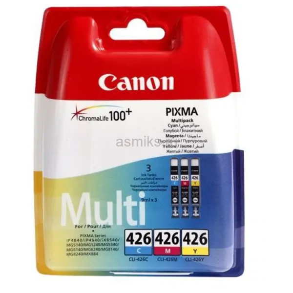 Комплект картриджів CLI-426 блакитний, пурпуровий, жовтий Canon (4557B006)