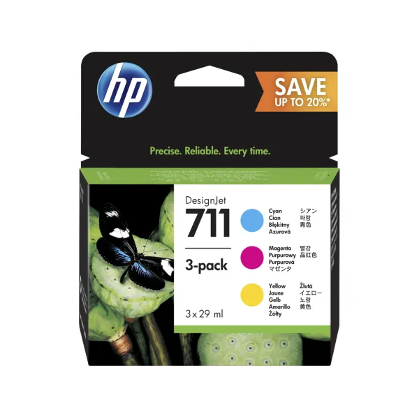 Комплект картриджів №711 блакитний, пурпуровий, жовтий HP (P2V32A)