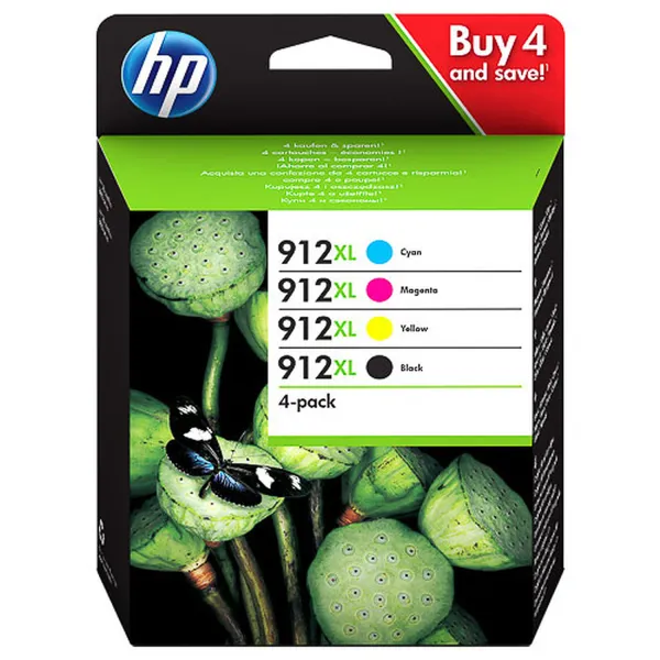 Комплект картриджів №912XL чорний, блакитний, пурпуровий, жовтий HP (3YP34AE)