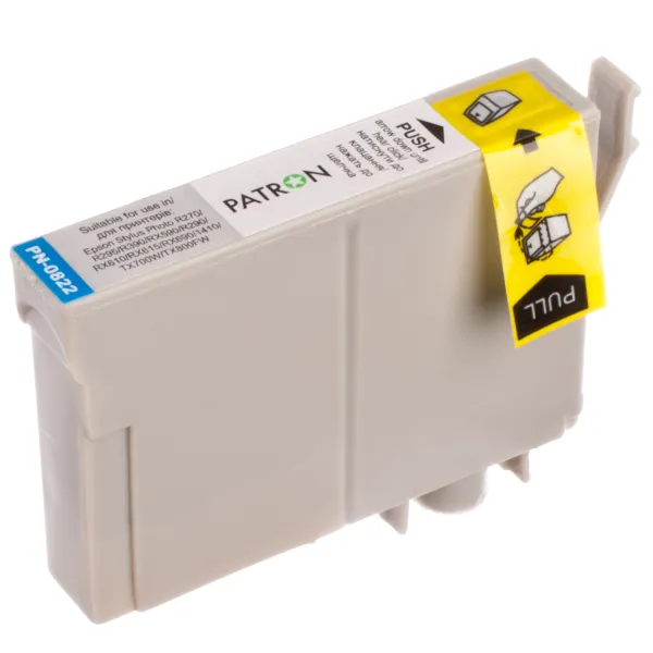 Картридж сумісний Epson T0812/T0822 XL (C13T11124A10/C13T11224A10) 900 арк, блакитний Patron (PN-0822) - Фото 4