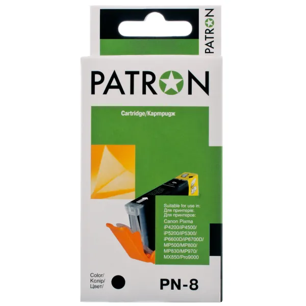 Картридж сумісний Canon CLI-8BK (0620B024) 450 арк, чорний Patron (PN-8BK)