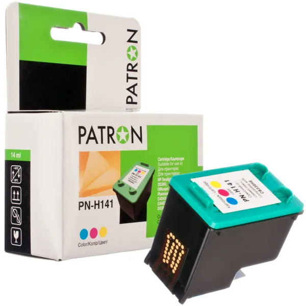 Картридж сумісний HP 141XL (CB337HE/CB338HE) 580 арк, триколірний Patron (PN-H141XL)