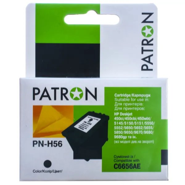 Картридж совместимый HP 56 (C6656GE/C6656AE) 520 стр, черный Patron (PN-H56) - Фото 4