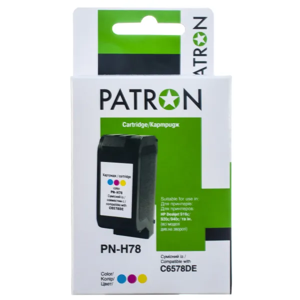 Картридж сумісний HP 78 (C6578DE) 560 арк, триколірний Patron (PN-H78) - Фото 3