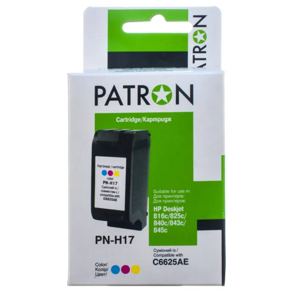 Картридж сумісний HP 17 (C6625AE) 480 арк, триколірний Patron (PN-H17) - Фото 5