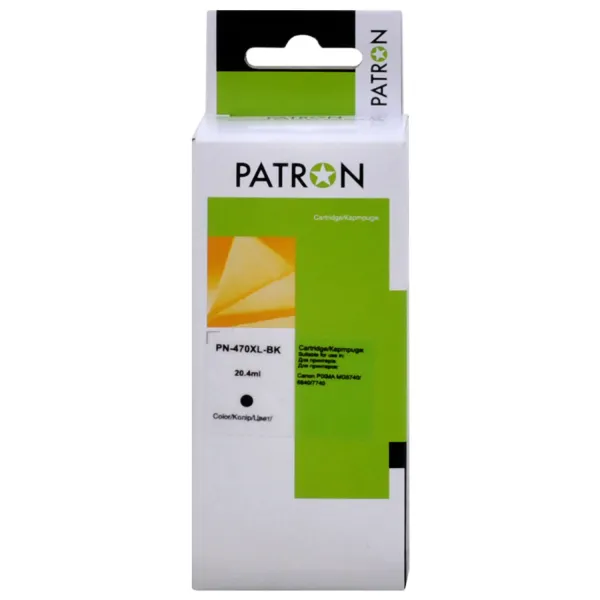 Картридж сумісний Canon PGI-470PGBK XL (0321C001) 500 арк, чорний Patron (PN-470XL-BK)