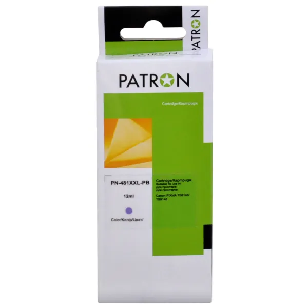 Картридж сумісний Canon CLI-481PB XXL (1994C001) 9140 арк, фото синій Patron (PN-481XXL-PB)