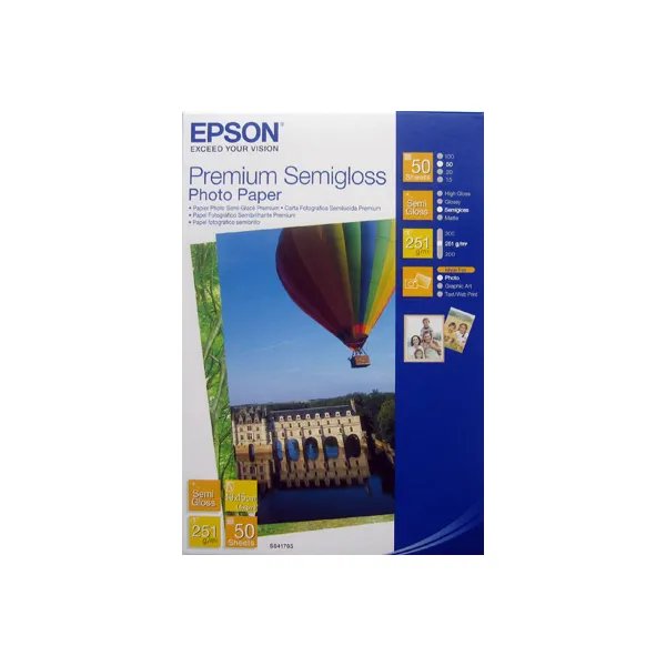 Фотопапір Premium Semigloss 10х15 см, 50 арк Epson (C13S041765)