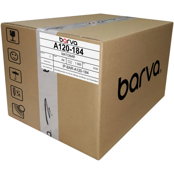 Фотопапір матовий 120 г/м2, А4, 1000 арк (10х100 арк), bulk Original Barva (IP-A120-184)