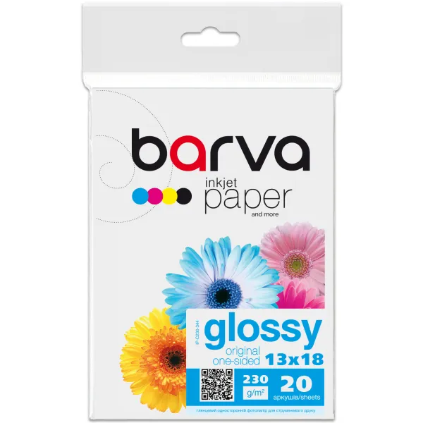 Фотопапір глянцевий 230 г/м2, 13x18 см, 20 арк Original Barva (IP-C230-344)
