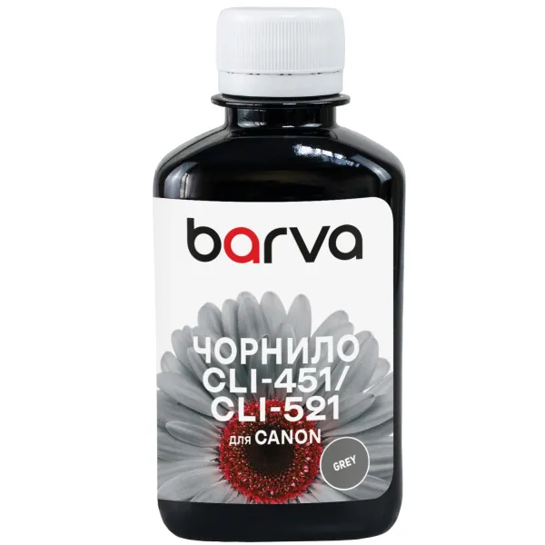 Чорнило сумісне для Canon CLI-426/CLI-451/CLI-521 спеціальне 180 г, водорозчинне, сіре Barva (C521-377) - Фото 1 