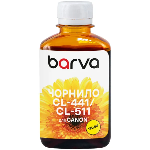 Чорнило сумісне для Canon CL-441/CLI-521/CL-511 спеціальне 180 г, водорозчинне, жовте Barva (C521-059)