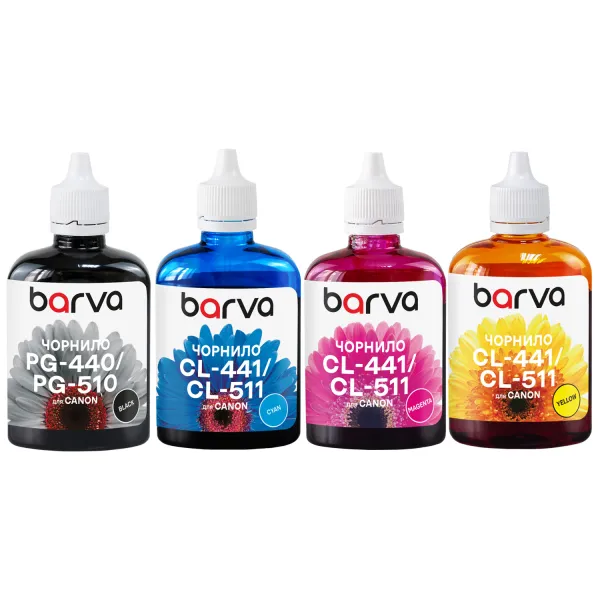 Комплект чорнил сумісних для Canon PG-512BK + CL-513C/M/Y спеціальні 4x90 г, водорозчинні, BK/C/M/Y Barva (CPGI520-090-MP)