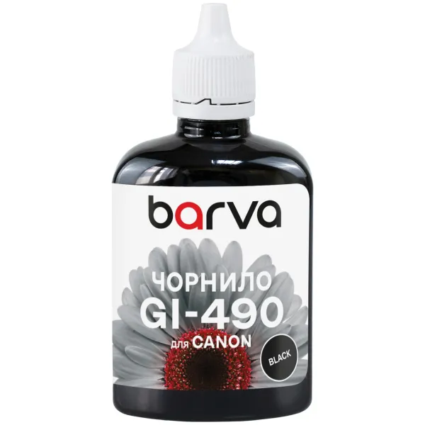 Чорнило для Canon Pixma G1411/G2411/G3411, сумісне GI-490 BK, спеціальне, 90 г, пігментне, чорне Barva (G490-507)