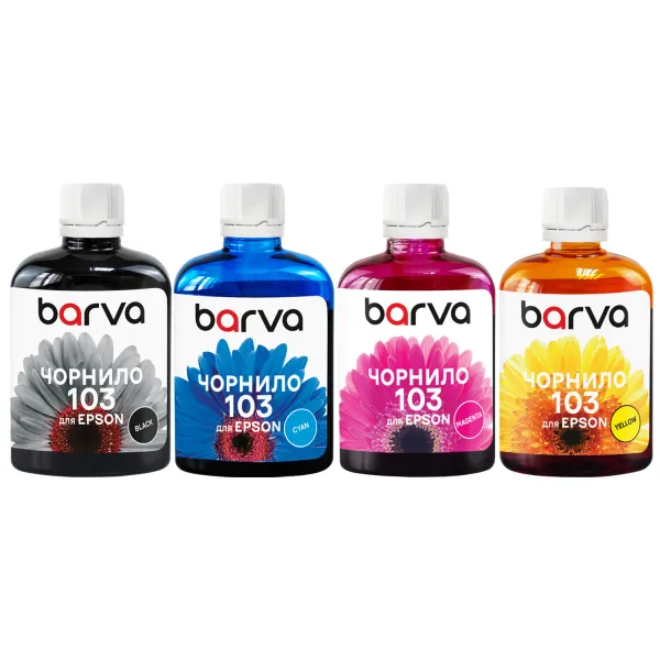 Комплект чорнил сумісних для Epson 103 спеціальні 4х100 мл, водорозчинні, BK/C/M/Y Barva (E103-100-MP)