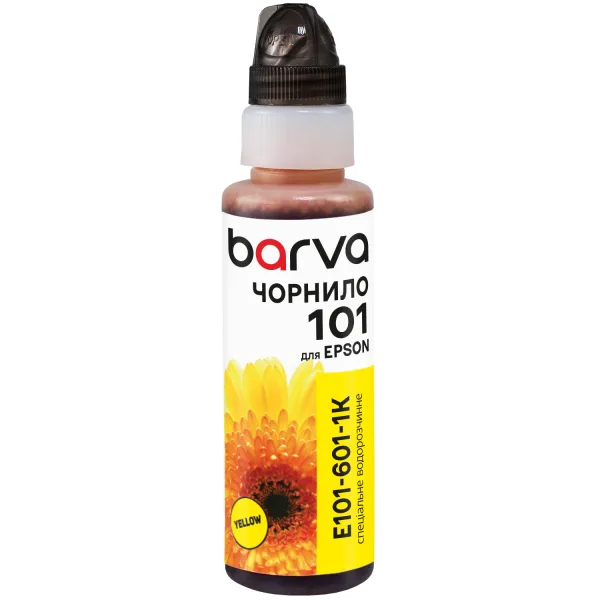 Чорнило сумісне для Epson 101 Y спеціальне 100 мл, флакон OneKey (1K), водорозчинне, жовте Barva (E101-601-1K)