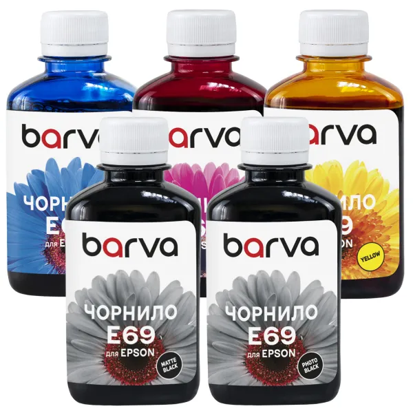 Комплект чорнил сумісних для Epson T69 спеціальні 5x180 мл, пігментне/водорозчинні, MB/PB/C/M/Y (E69-180-MP)