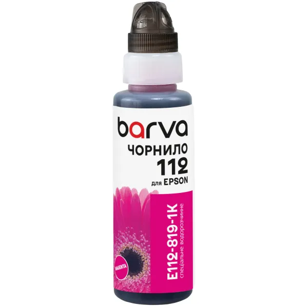 Чорнило сумісне для Epson 112 M спеціальне 100 мл, флакон OneKey (1K), водорозчинне, пурпурове Barva (E112-819-1K)