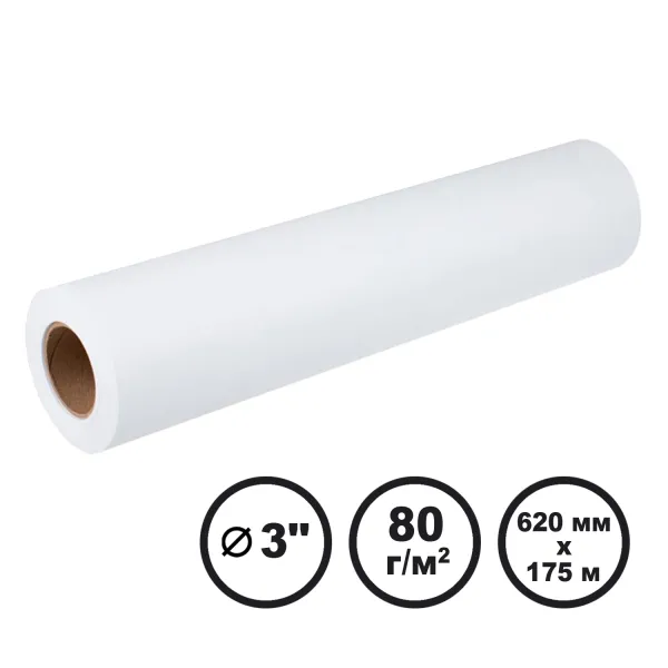 Папір широкоформатний інженерний 80 г/м2, 620 мм x 175 м LFP Barva (IP-O080-341)