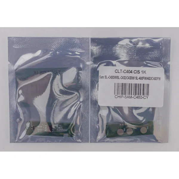 Чип Samsung SL-C430, CLT-C404S 1K, голубой Everprint (CHIP-SAM-C480-CY) - Фото 2