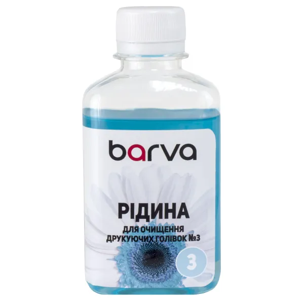 Рідина для очищення друкуючих голівок Brother/Canon/Epson/HP/Lexmark №3 з пігментними чорнилами 180 мл Barva (F5-020)
