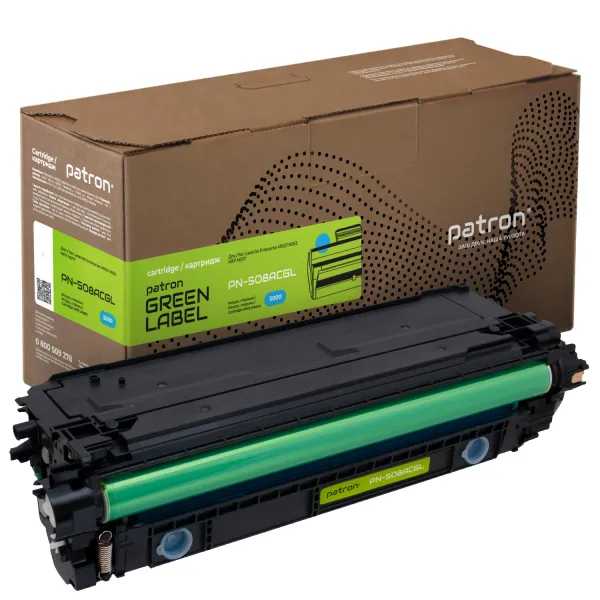 Картридж сумісний HP 508A (CF361A) Green Label, блакитний Patron (PN-508ACGL)