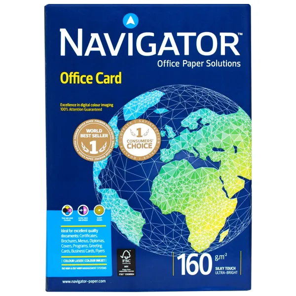 Папір офісний А4, 160 г/м2, 250 арк, клас А Navigator (146613)