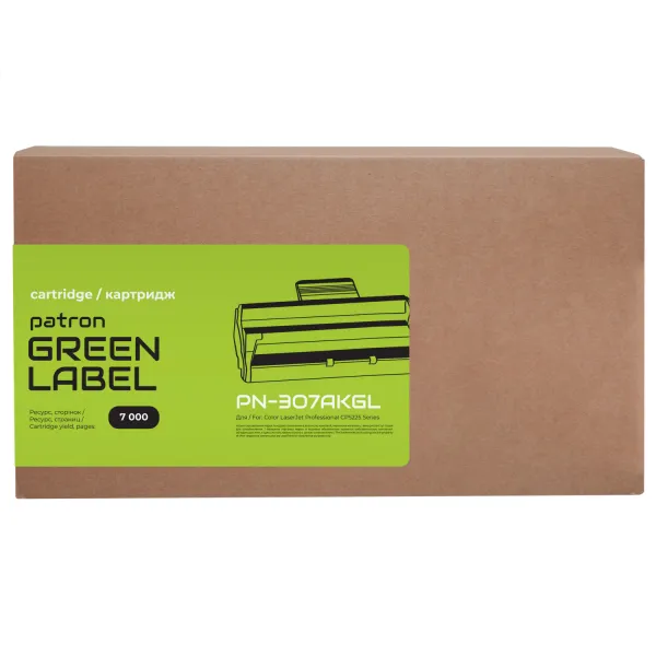 Картридж совместимый HP 307A (CE740A) черный Green Label Patron (PN-307AKGL) - Фото 3