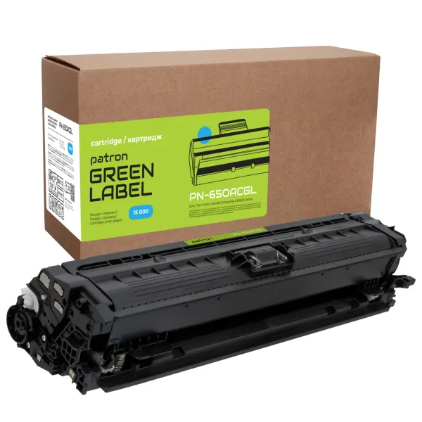 Картридж сумісний HP 650A (CE271A) Green Label, блакитний Patron (PN-650ACGL)