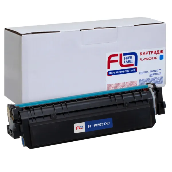 Картридж сумісний HP 415X (W2031X) блакитний, версія без чипа Free Label (FL-W2031XC)
