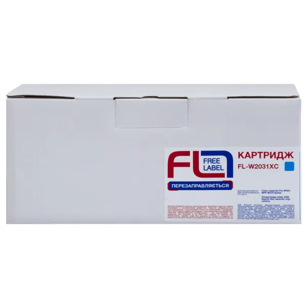 Картридж сумісний HP 415X (W2031X) блакитний, версія без чипа Free Label (FL-W2031XC) - Фото 2