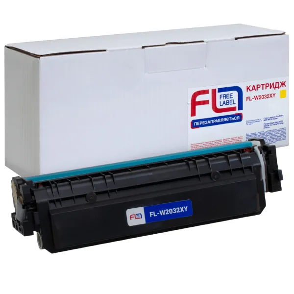 Картридж сумісний HP 415X (W2032X) жовтий, версія без чипа Free Label (FL-W2032XY)