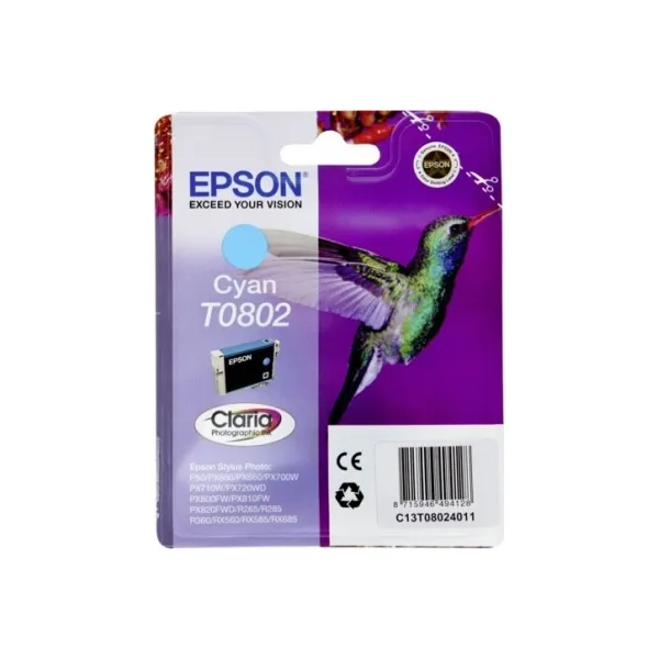 Картридж T080240 блакитний Epson (C13T08024010/C13T08024011)