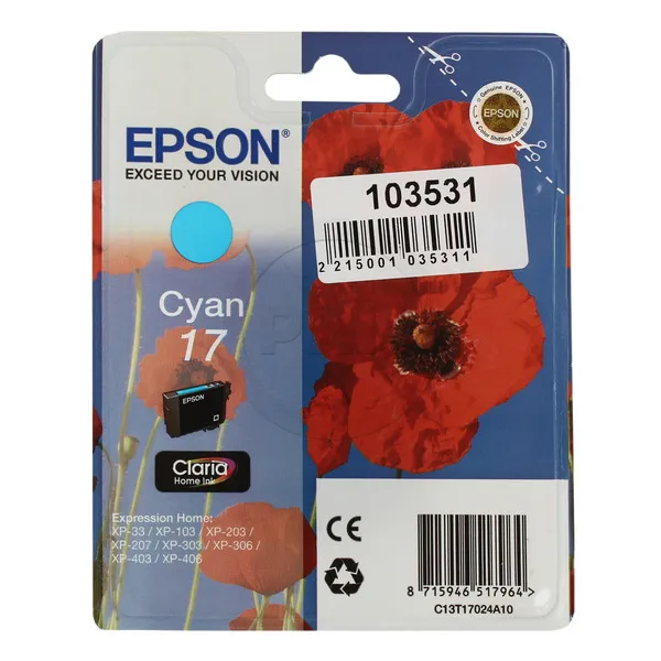Картридж №17 блакитний Epson (C13T17024A10)