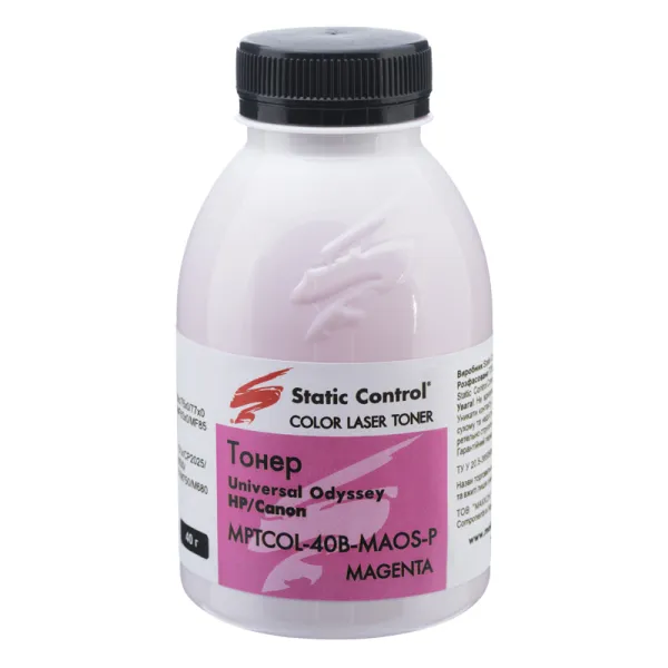 Тонер HP універсальний MPTCOL флакон, 40 г, пурпуровий SCC (MPTCOL-40B-MAOS-P)