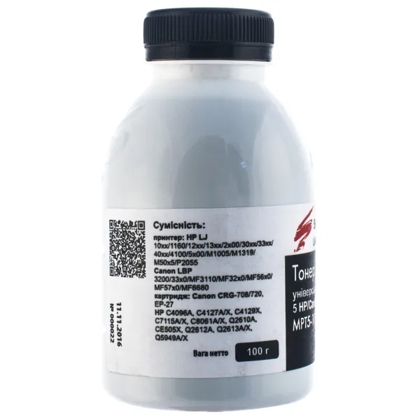 Тонер HP універсальний MPT5 флакон, 100 г SCC (MPT5-100B-P) - Фото 3