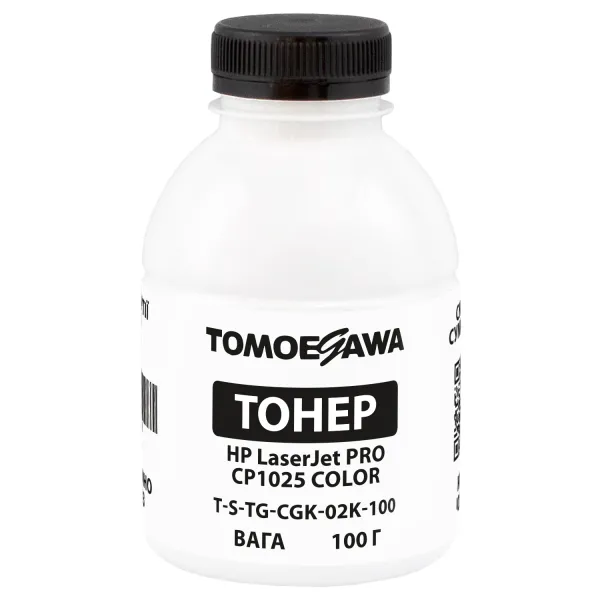 Тонер HP LaserJet Pro CP1025 color флакон, 100 г, чорний, хімічний Tomoegawa (TSM-CGK-02K-100)