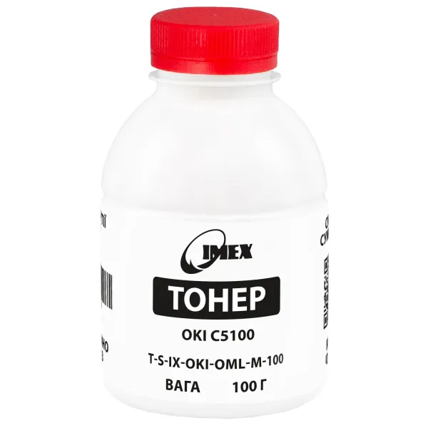 Тонер Oki C5100 флакон, 100 г, пурпуровий Imex (TSM-OML-M-100)