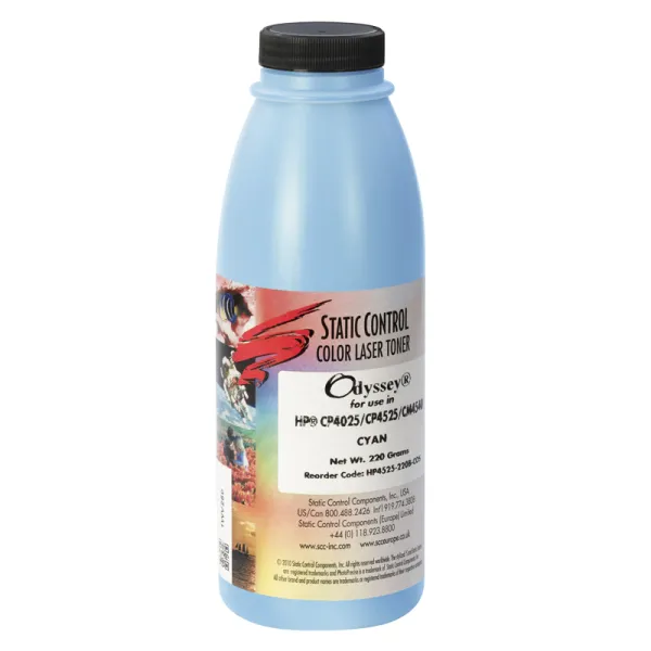 Тонер HP CP4525 флакон, 220 г, блакитний SCC (HP4525-220B-COS)