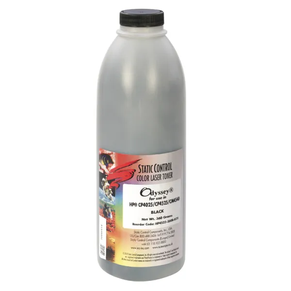 Тонер HP CP4525 флакон, 360 г, черный SCC (HP4525-360B-KOS)