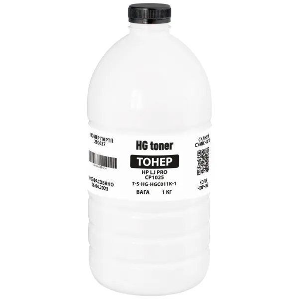 Тонер HP LJ Pro CP1025 флакон, 1 кг, чорний HG toner (TSM-HGC011K-1)