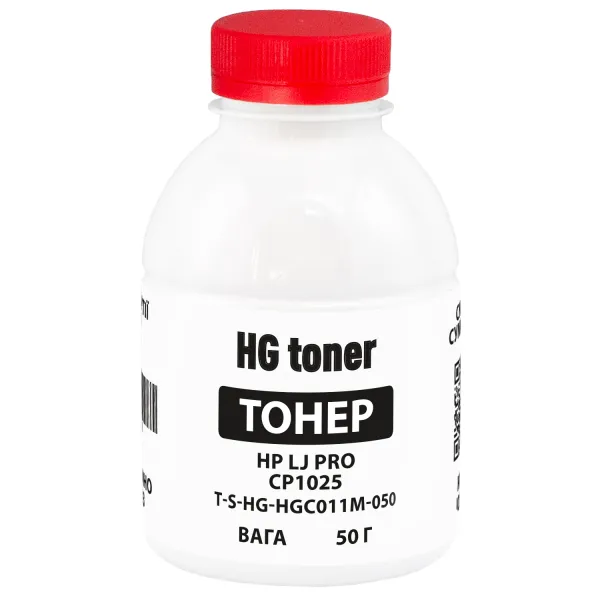 Тонер HP LJ Pro CP1025 флакон, 50 г, пурпуровий HG toner (TSM-HGC011M-050)