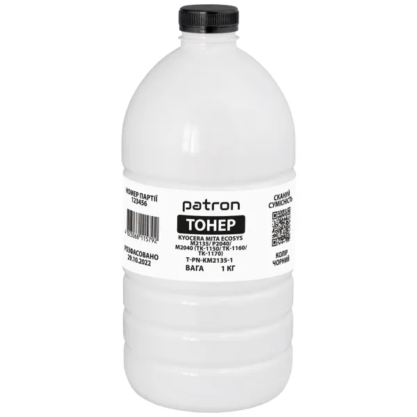 Тонер Kyocera Mita Ecosys M2135/P2040/M2040 флакон, 1 кг Patron (PN-KM2135-1)