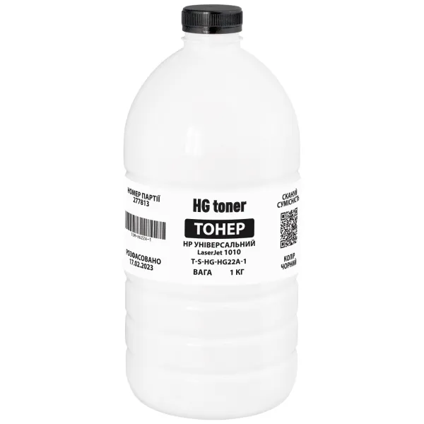 Тонер HP універсальний LaserJet 1010 флакон, 1 кг HG toner (TSM-HG22A-1)