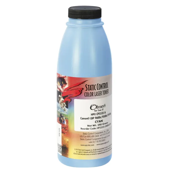 Тонер HP CLJ 5525 флакон, 240 г, блакитний SCC (HP5525-240B-COS)