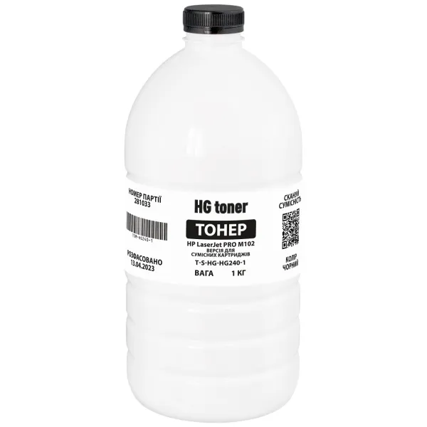 Тонер HP LaserJet Pro M102 версія для сумісних картриджів, флакон, 1 кг HG toner (TSM-HG240-1)