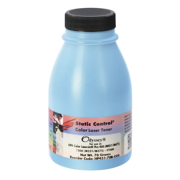 Тонер HP CLJ Pro 400 M452 флакон, 70 г, блакитний SCC (HP451-70B-COS)